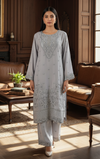 3 piece stitched embroidered chiffon suit