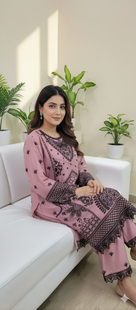 Embroidered Pink Shirt: